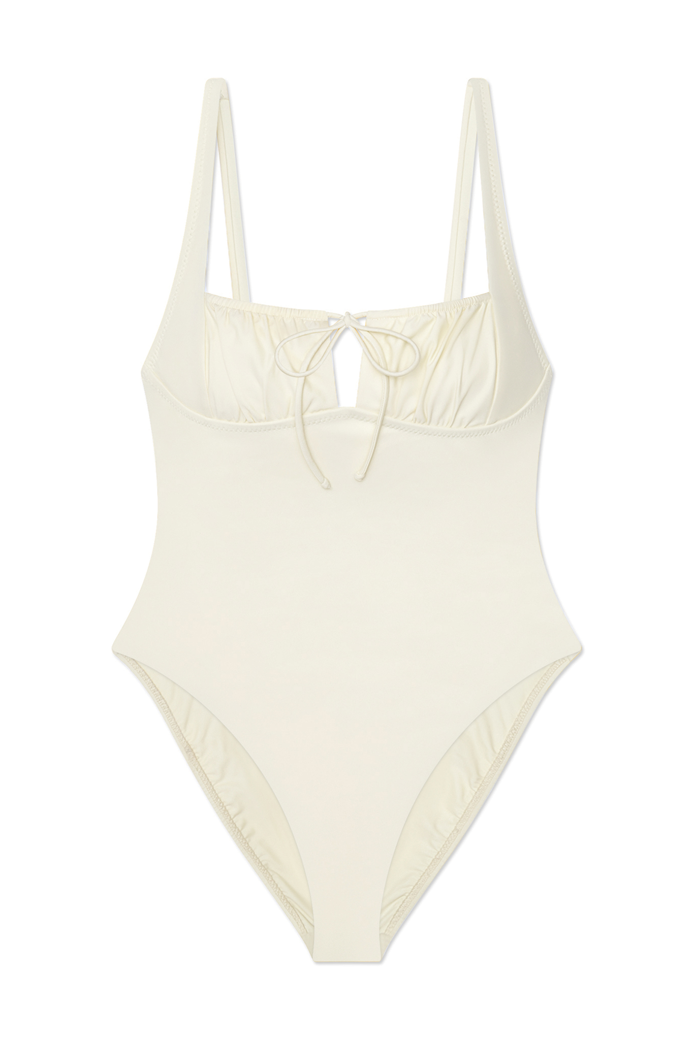 ワンピース Unbalanced Apron Lace One Piece White Lola One Piece in Crema – Galamaar